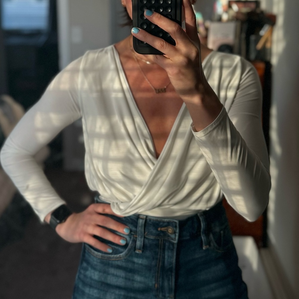 White Long Sleeve Bodysuit